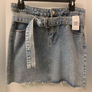 NWT CP jeans Jean mini skirt with zipper and button front closure and raw hem